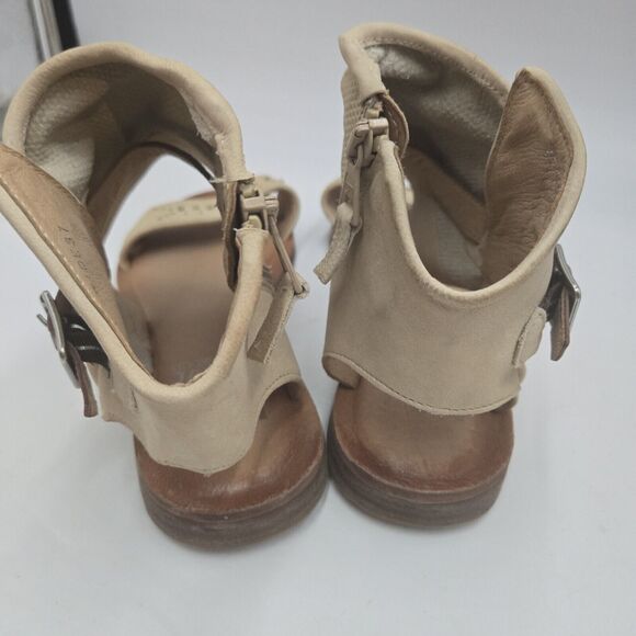New Miz Mooz Leather Wide Sandals Shoes Forge Tan Size EU 37 W US 6.5-7 W - Picture 4 of 7